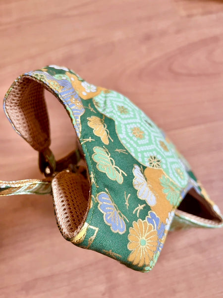 Arnés de tela japonesa para perros y gatos M  Verde
