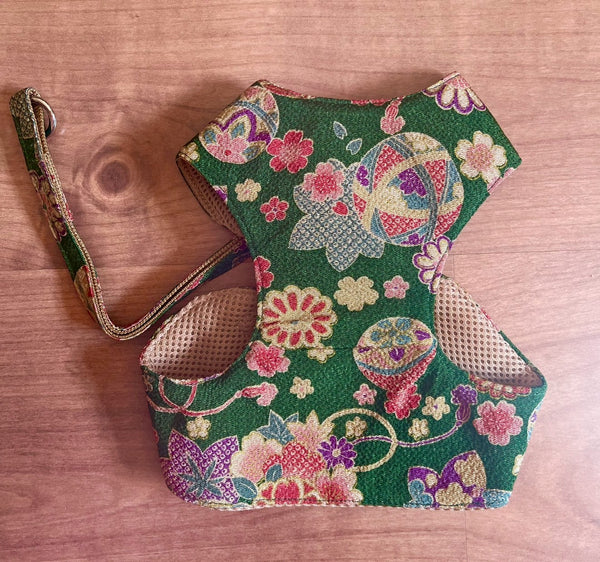 Arnés de tela japonesa para perros y gatos M Chirimen