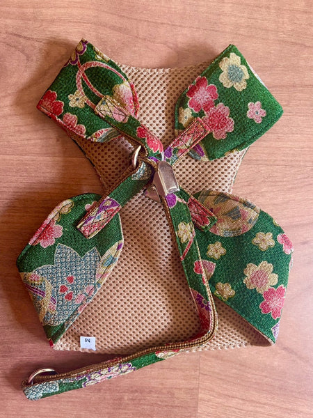 Arnés de tela japonesa para perros y gatos M Chirimen